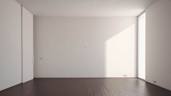 Empty modern room with sunlight